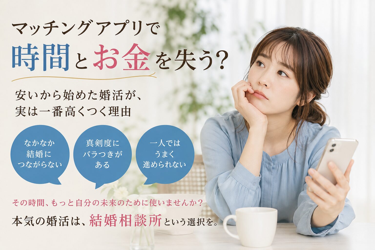 【マッチングアプリで時間とお金を失う？】安いと思って始めた婚活が、実は一番高くつく理由