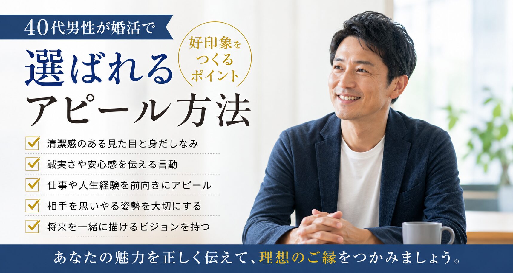 宝塚・西宮で40代男性が婚活で選ばれるための魅力アピール方法